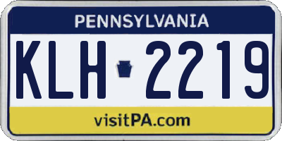 PA license plate KLH2219