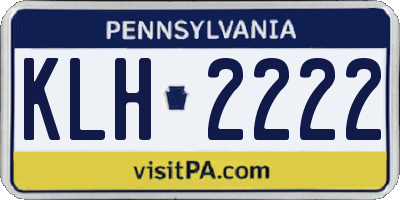 PA license plate KLH2222