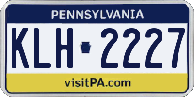 PA license plate KLH2227