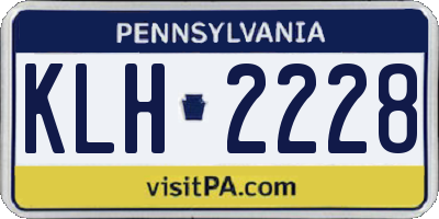 PA license plate KLH2228