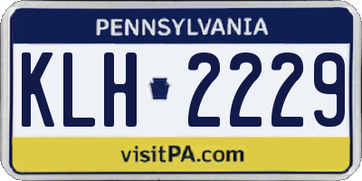 PA license plate KLH2229
