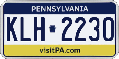 PA license plate KLH2230