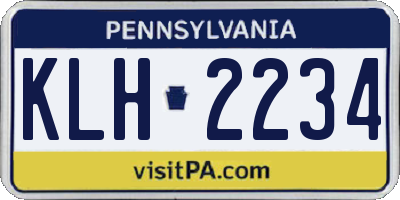 PA license plate KLH2234