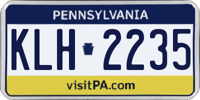 PA license plate KLH2235