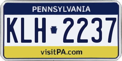 PA license plate KLH2237