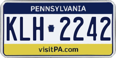PA license plate KLH2242