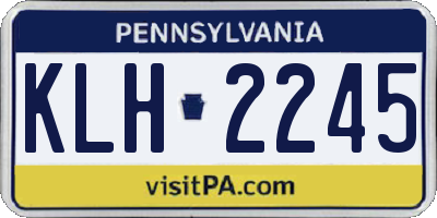 PA license plate KLH2245
