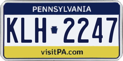 PA license plate KLH2247