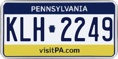 PA license plate KLH2249