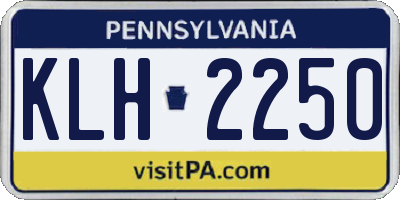 PA license plate KLH2250