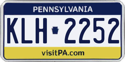 PA license plate KLH2252