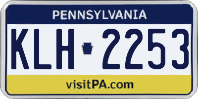 PA license plate KLH2253