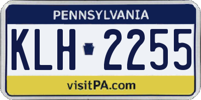 PA license plate KLH2255