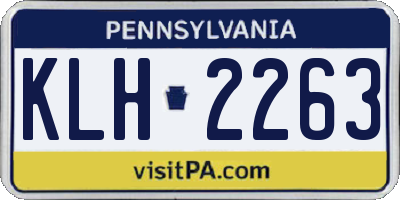 PA license plate KLH2263
