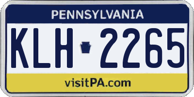 PA license plate KLH2265