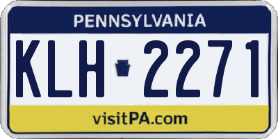 PA license plate KLH2271