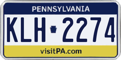 PA license plate KLH2274