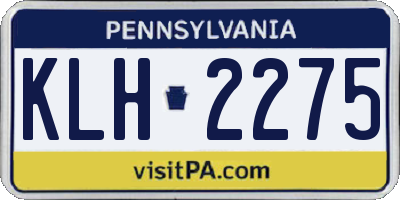 PA license plate KLH2275