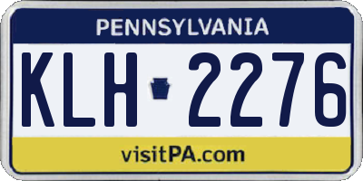 PA license plate KLH2276