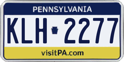 PA license plate KLH2277
