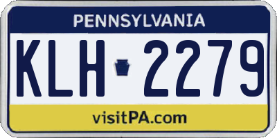 PA license plate KLH2279