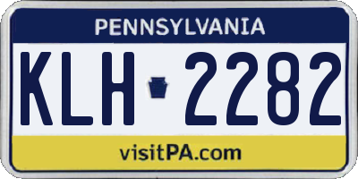PA license plate KLH2282