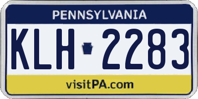 PA license plate KLH2283