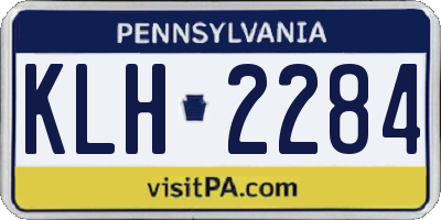PA license plate KLH2284
