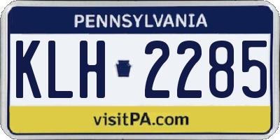 PA license plate KLH2285