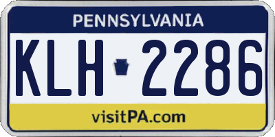 PA license plate KLH2286