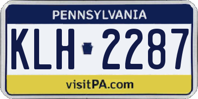 PA license plate KLH2287