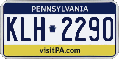 PA license plate KLH2290