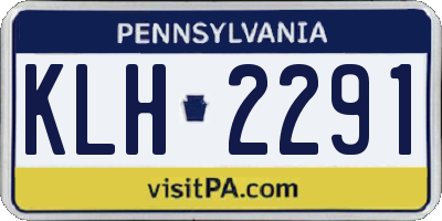 PA license plate KLH2291