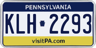 PA license plate KLH2293