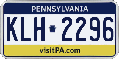 PA license plate KLH2296
