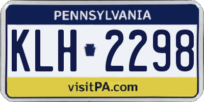 PA license plate KLH2298