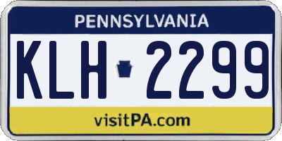 PA license plate KLH2299