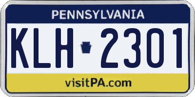 PA license plate KLH2301