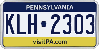 PA license plate KLH2303