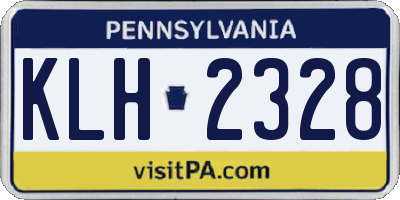 PA license plate KLH2328