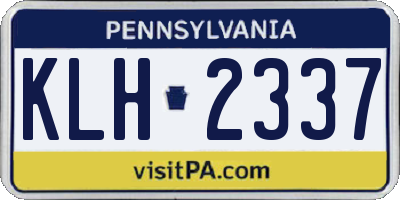 PA license plate KLH2337