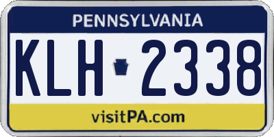 PA license plate KLH2338
