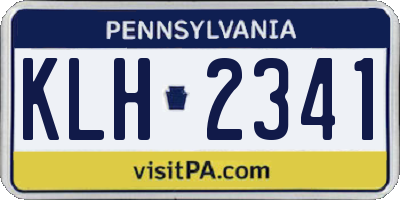 PA license plate KLH2341