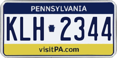 PA license plate KLH2344