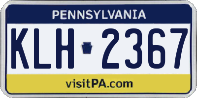 PA license plate KLH2367