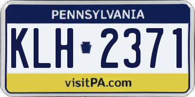 PA license plate KLH2371