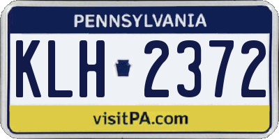 PA license plate KLH2372