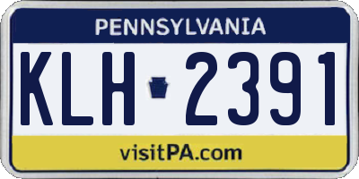 PA license plate KLH2391