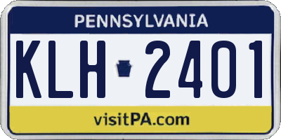 PA license plate KLH2401