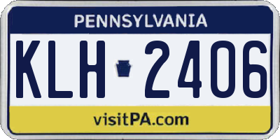 PA license plate KLH2406